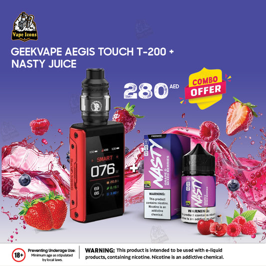 New Offer! Geekvape T200 (Aegis Touch) Kit 200W with Nasty E Juice