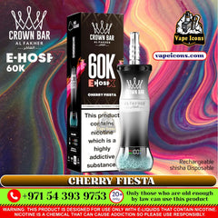 Crown Bar Al Fakher 60K E-Hose Cherry Fiesta Disposable vape In Downtown Dubai