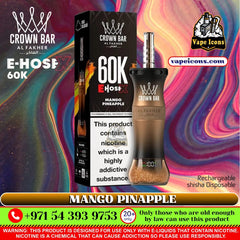 Crown Bar Al Fakher e-hose 60K Mango Pineapple vape In Dubai UAE.
