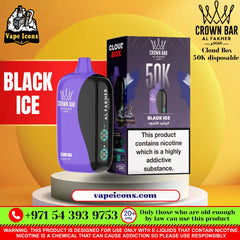 Crown Bar Al Fakher Cloud Box 50K Disposable Vape Black Ice Flavor UAE