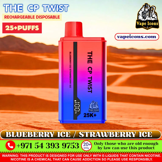 Cristal The CP Twist 25k Puffs Rechargeable Disposable Best Price In Dubai UAE, 20mg Nicotine vape, 2%Nicotine Disposable Vape.