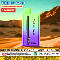 Cristal The CP Twist 25k Puffs Rechargeable Disposable Best Price In Dubai UAE, 20mg Nicotine vape, 2%Nicotine Disposable Vape.