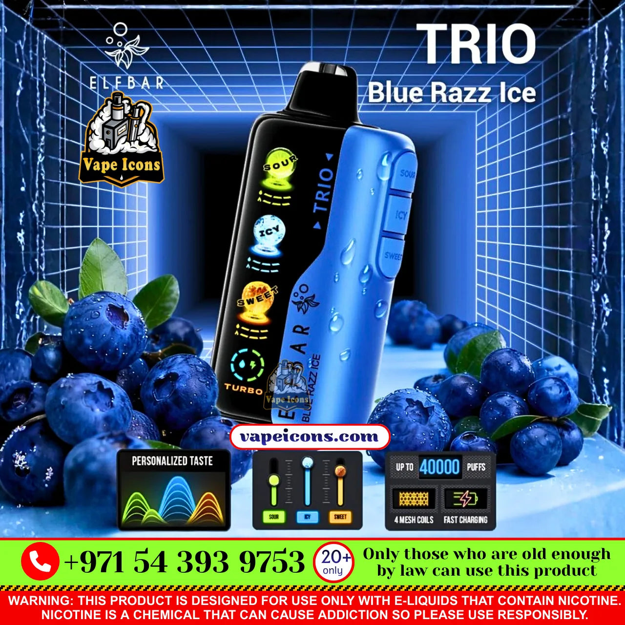 ELFBAR TRIO 40K PUFFS RECHARGEABLE DSPOSABLE In Dubai, Vape Motor City, Vape Shop JVC, Vape Shop Near Me, Best Disposable, Long Lasing Disposable, Mix Berry, Strawberry Watermelon, Blueberry Ice, Peach Mango, Double Mango, Peach Ice, Blueberry Raspberry Ice, Pineapple Passion Fruit Guava, Strawberry Mango, Lychee Juicy Peach, Grape Ice, Strawberry Ice, Strawberry Kiwi, Peach Mango Watermelon, Mango Ice, VCT, Watermelon Bubblegum, Blue Razz Ice, Miami Mint.