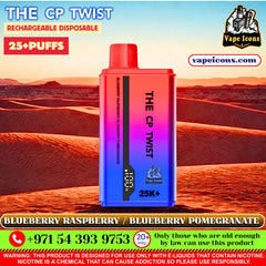 Cristal The CP Twist 25k Puffs Rechargeable Disposable Best Price In Dubai UAE, 20mg Nicotine vape, 2%Nicotine Disposable Vape.