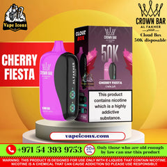 Crown Bar Al Fakher Cloud Box 50K Disposable Vape Cherry Fiesta Flavor UAE