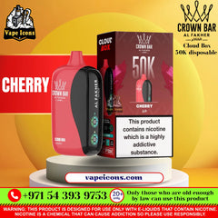Crown Bar Al Fakher Cloud Box 50K Disposable Vape Cherry Flavor Dubai UAE