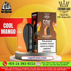 Crown Bar Al Fakher Cloud Box 50K Disposable Vape Cool Mango Flavor UAE