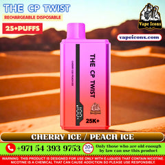 Cristal The CP Twist 25k Puffs Rechargeable Disposable Best Price In Dubai UAE, 20mg Nicotine vape, 2%Nicotine Disposable Vape.