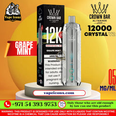 Crown Bar Al Fakher 12K Crystal V2 Grape Mint Flavor.