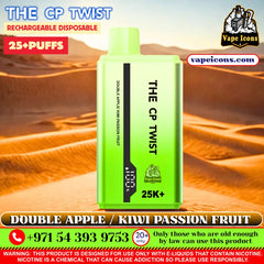 Cristal The CP Twist 25k Puffs Rechargeable Disposable Best Price In Dubai UAE, 20mg Nicotine vape, 2%Nicotine Disposable Vape.
