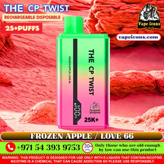 Cristal The CP Twist 25k Puffs Rechargeable Disposable Best Price In Dubai UAE, 20mg Nicotine vape, 2%Nicotine Disposable Vape.