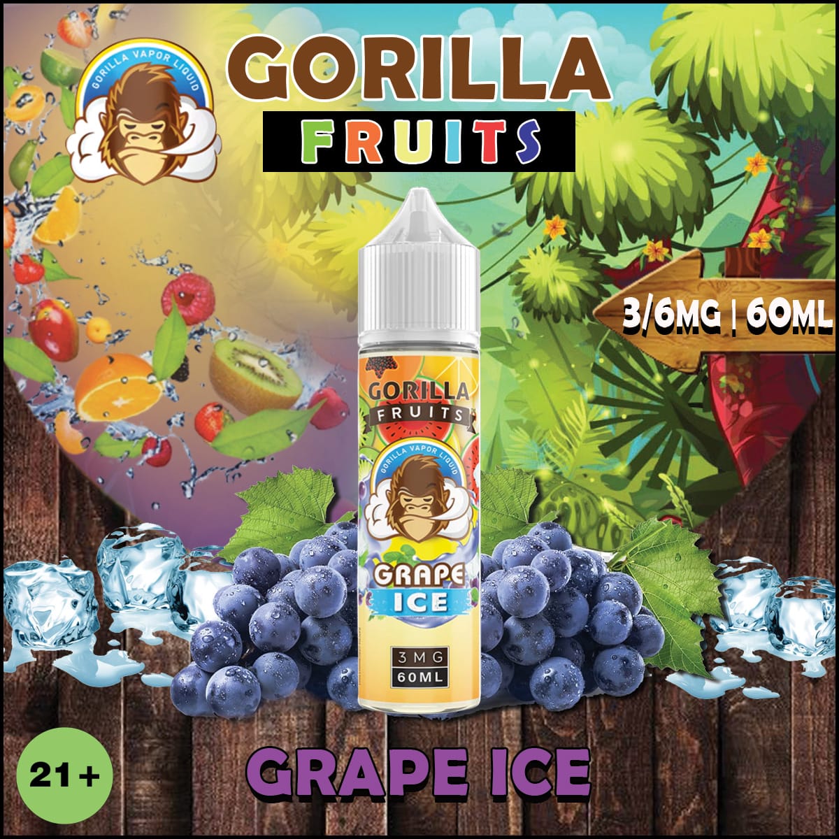 GORILLA  FRUITS 60ml 3mg,6mg E-LIQUID in Dubai UAE