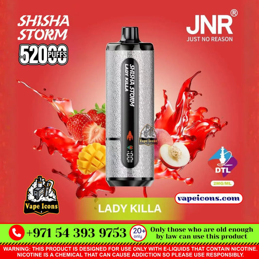 JNR Shisha 52k Puffs 20 Mg (2%) Rehargeable Disposable Vape Buy Online In Dubai UAE