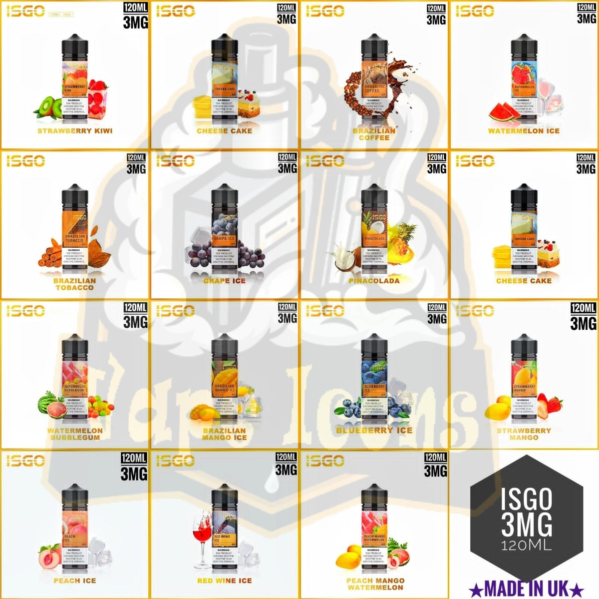 ISGO 120ml E-LIQUID 3mg Nicotine