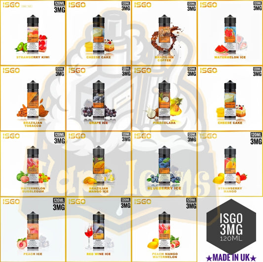 ISGO 120ml E-LIQUID 3mg Nicotine