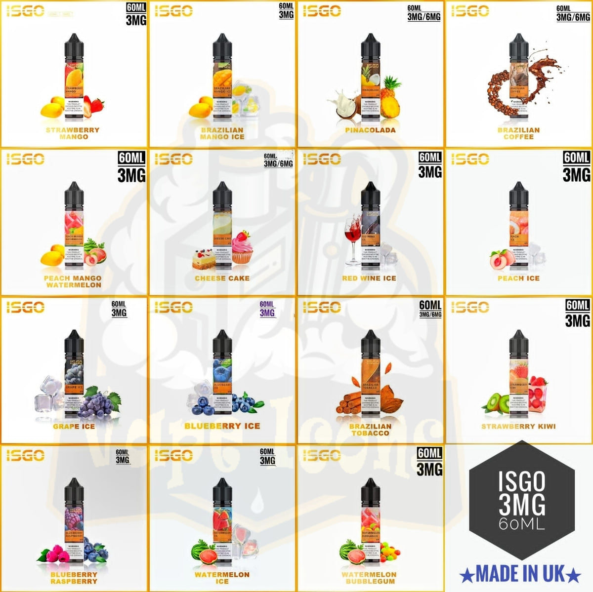 Best Isgo 60ml e liquid 3mg In UAE