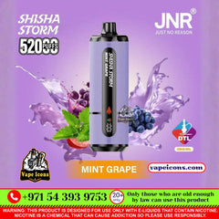 JNR Shisha 52k Puffs 20 Mg (2%) Rehargeable Disposable Vape Buy Online In Downtown & Sports City Dubai UAE
