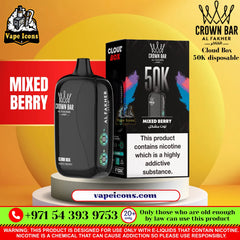 Crown Bar Al Fakher Cloud Box 50K Disposable Vape Mixed Berry Flavor Dubai UAE