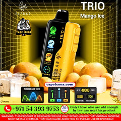 ELFBAR TRIO 40K PUFFS RECHARGEABLE DSPOSABLE In Dubai, Vape Motor City, Vape Shop JVC, Vape Shop Near Me, Best Disposable, Long Lasing Disposable, Mix Berry, Strawberry Watermelon, Blueberry Ice, Peach Mango, Double Mango, Peach Ice, Blueberry Raspberry Ice, Pineapple Passion Fruit Guava, Strawberry Mango, Lychee Juicy Peach, Grape Ice, Strawberry Ice, Strawberry Kiwi, Peach Mango Watermelon, Mango Ice, VCT, Watermelon Bubblegum, Blue Razz Ice, Miami Mint.