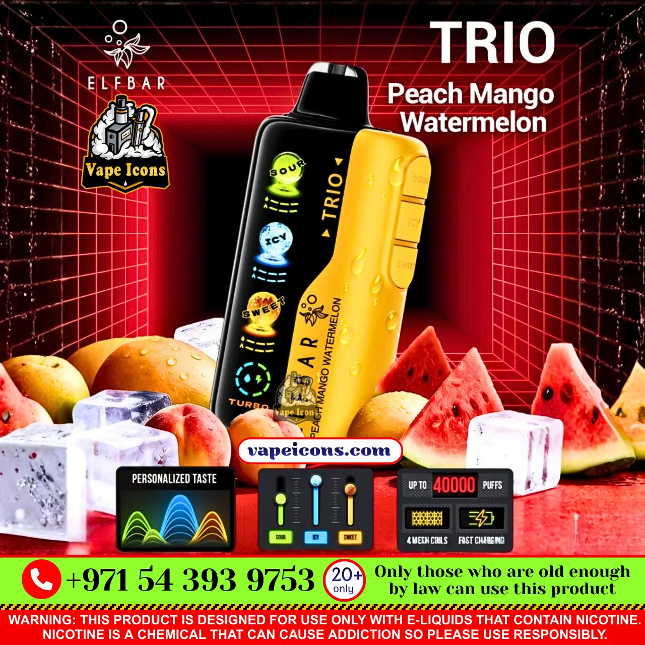 ELFBAR TRIO 40K PUFFS RECHARGEABLE DSPOSABLE In Dubai, Vape Motor City, Vape Shop JVC, Vape Shop Near Me, Best Disposable, Long Lasing Disposable, Mix Berry, Strawberry Watermelon, Blueberry Ice, Peach Mango, Double Mango, Peach Ice, Blueberry Raspberry Ice, Pineapple Passion Fruit Guava, Strawberry Mango, Lychee Juicy Peach, Grape Ice, Strawberry Ice, Strawberry Kiwi, Peach Mango Watermelon, Mango Ice, VCT, Watermelon Bubblegum, Blue Razz Ice, Miami Mint.