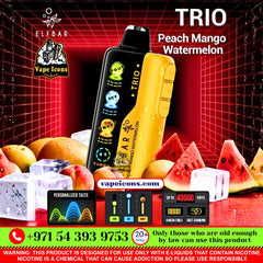 ELFBAR TRIO 40K PUFFS RECHARGEABLE DSPOSABLE In Dubai, Vape Motor City, Vape Shop JVC, Vape Shop Near Me, Best Disposable, Long Lasing Disposable, Mix Berry, Strawberry Watermelon, Blueberry Ice, Peach Mango, Double Mango, Peach Ice, Blueberry Raspberry Ice, Pineapple Passion Fruit Guava, Strawberry Mango, Lychee Juicy Peach, Grape Ice, Strawberry Ice, Strawberry Kiwi, Peach Mango Watermelon, Mango Ice, VCT, Watermelon Bubblegum, Blue Razz Ice, Miami Mint.
