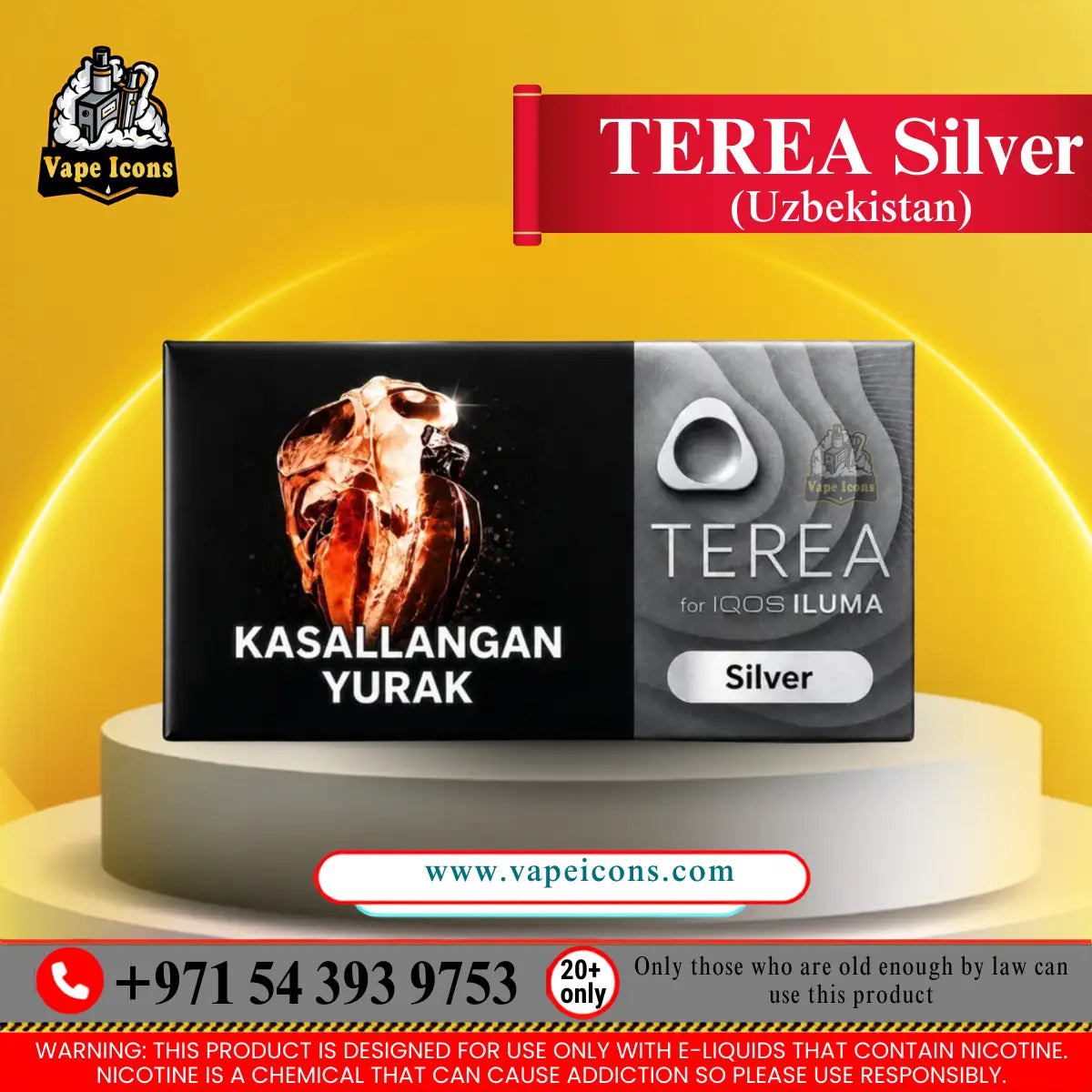 Buy TEREA Silver Uzbekistan Heets Online - IQOS ILUMA | Vape Icons UAE