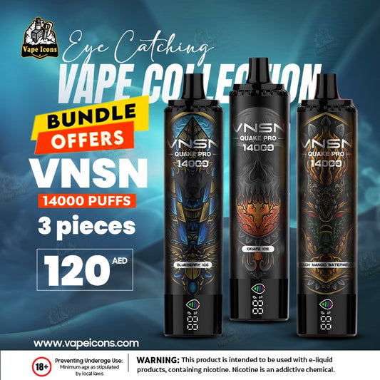 VNSN Quake Pro 14000 Puffs 3p Bundle Offer In Dubai UAE