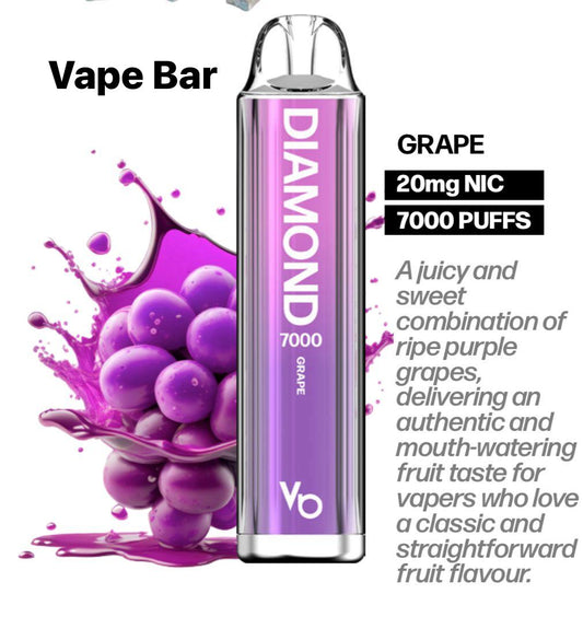 Vape bar Diamond 7000 puffs rechargeable disposable 20 mg