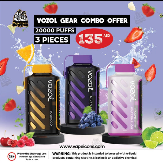 Vozol Gear 20000 Puffs 3-Pack Combo Offer in Dubai