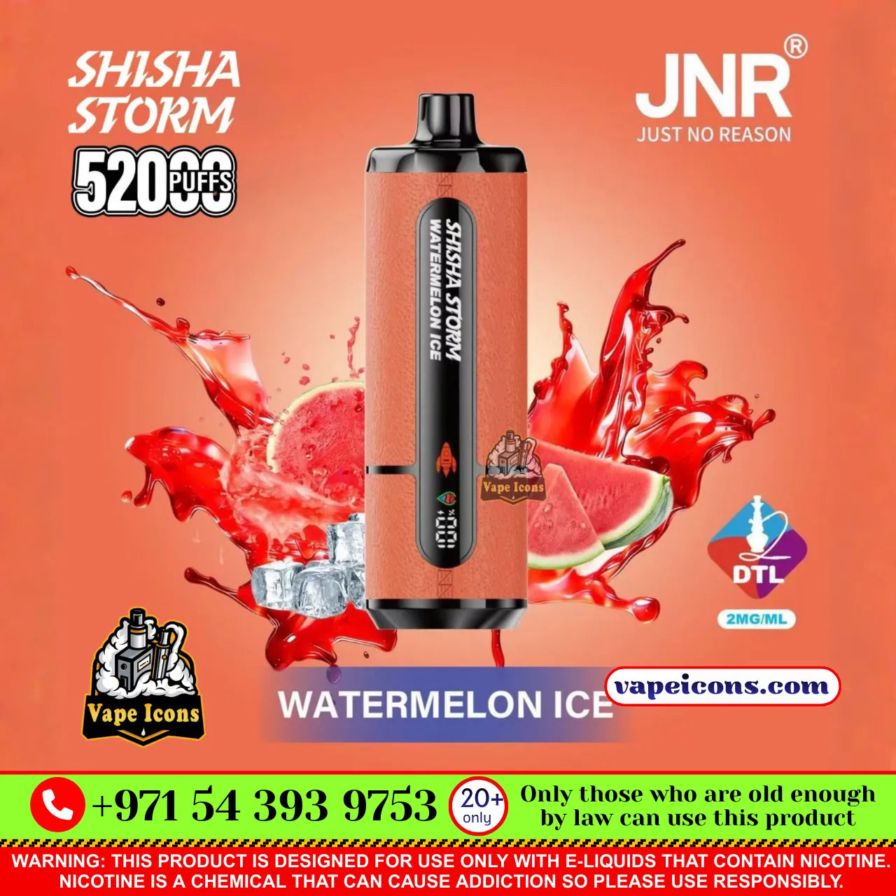 JNR Shisha 52k Puffs 20 Mg (2%) Rehargeable Disposable Vape Buy Online In Bussiness Bay Dubai UAE