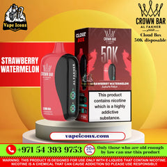 Crown Bar Al Fakher 50000 Puffs Cloud Box Strawberry Watermelon - Vape Icons UAE