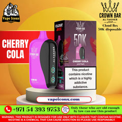 Crown Bar Al Fakher Cloud Box 50K Disposable Vape Cherry Cola Flavor Dubai UAE