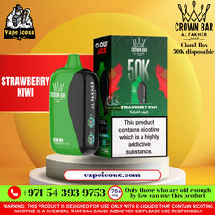 Crown Bar Al Fakher Cloud Box 50K Disposable Vape Strawberry Kiwi Flavor Dubai UAE