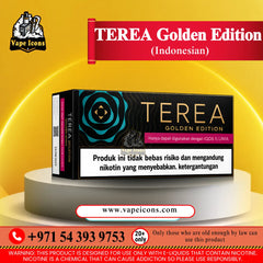 IQOS TEREA Golden Edition Indonesian flavor pack for IQOS ILUMA available at Vape Icons UAE.