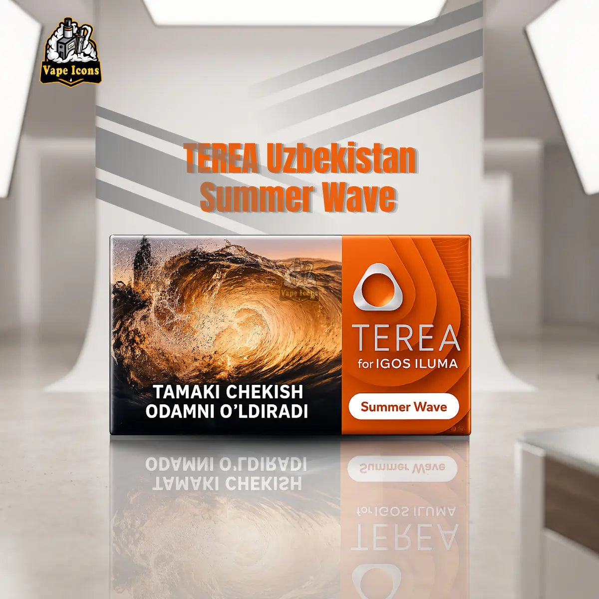 TEREA Summer Wave Uzbekistan Heets Studio Shot - IQOS ILUMA Compatible | Vape Icons