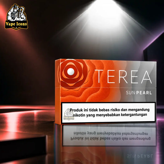 Terea Sun Pearl Indonesian heatstick vape box product showcase with premium dark background