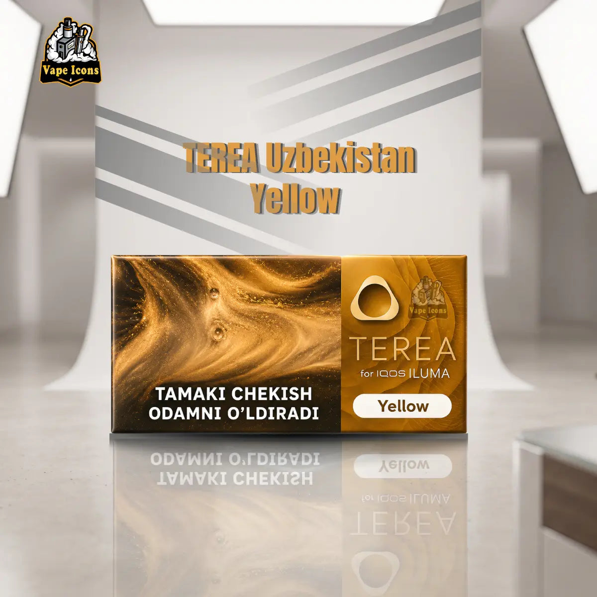 TEREA Yellow Uzbekistan Heets Studio Shot - IQOS ILUMA | Vape Icons